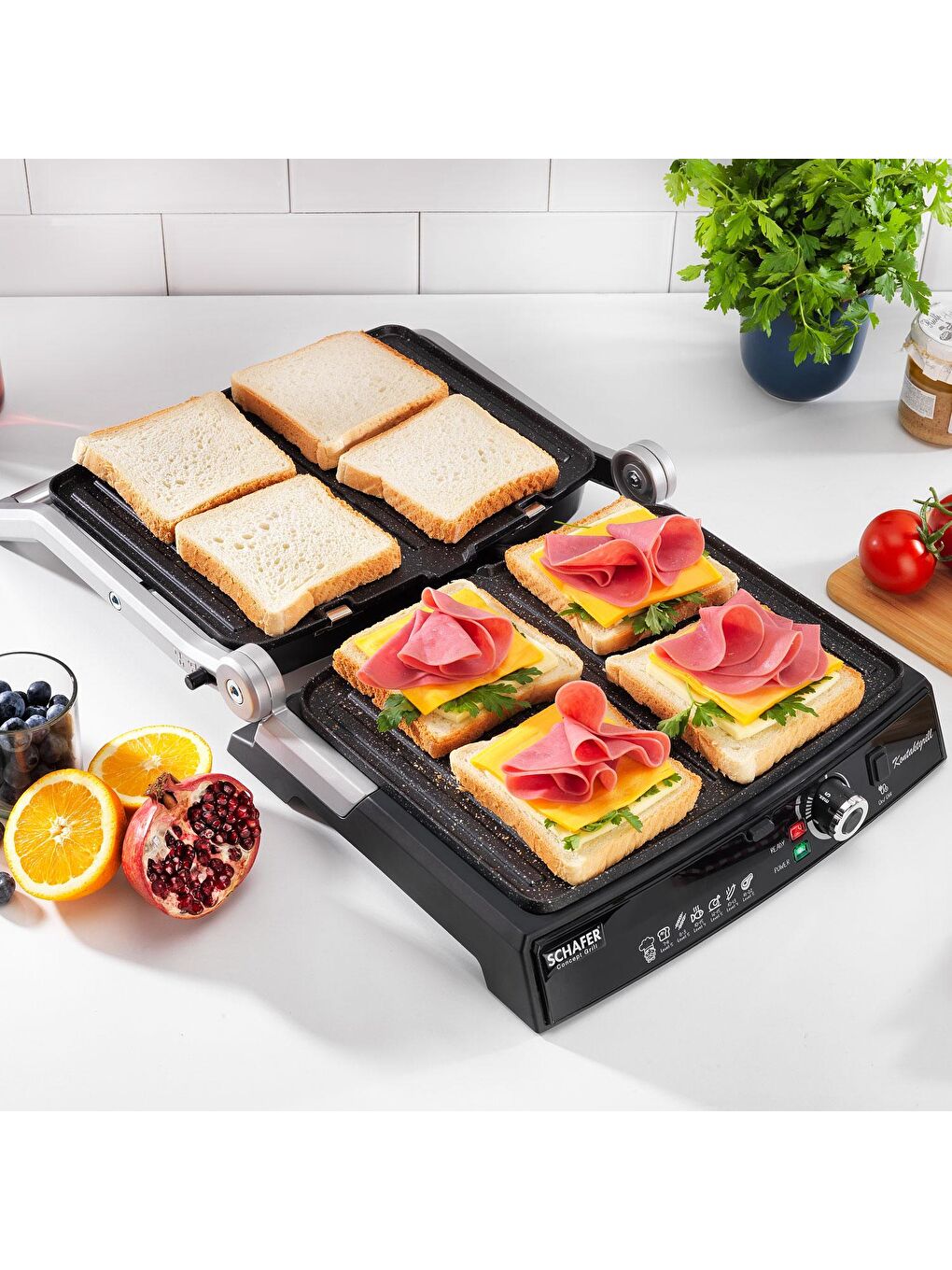 SCHAFER Gümüş Concept Grill Tost Makinesi-Inox - 3