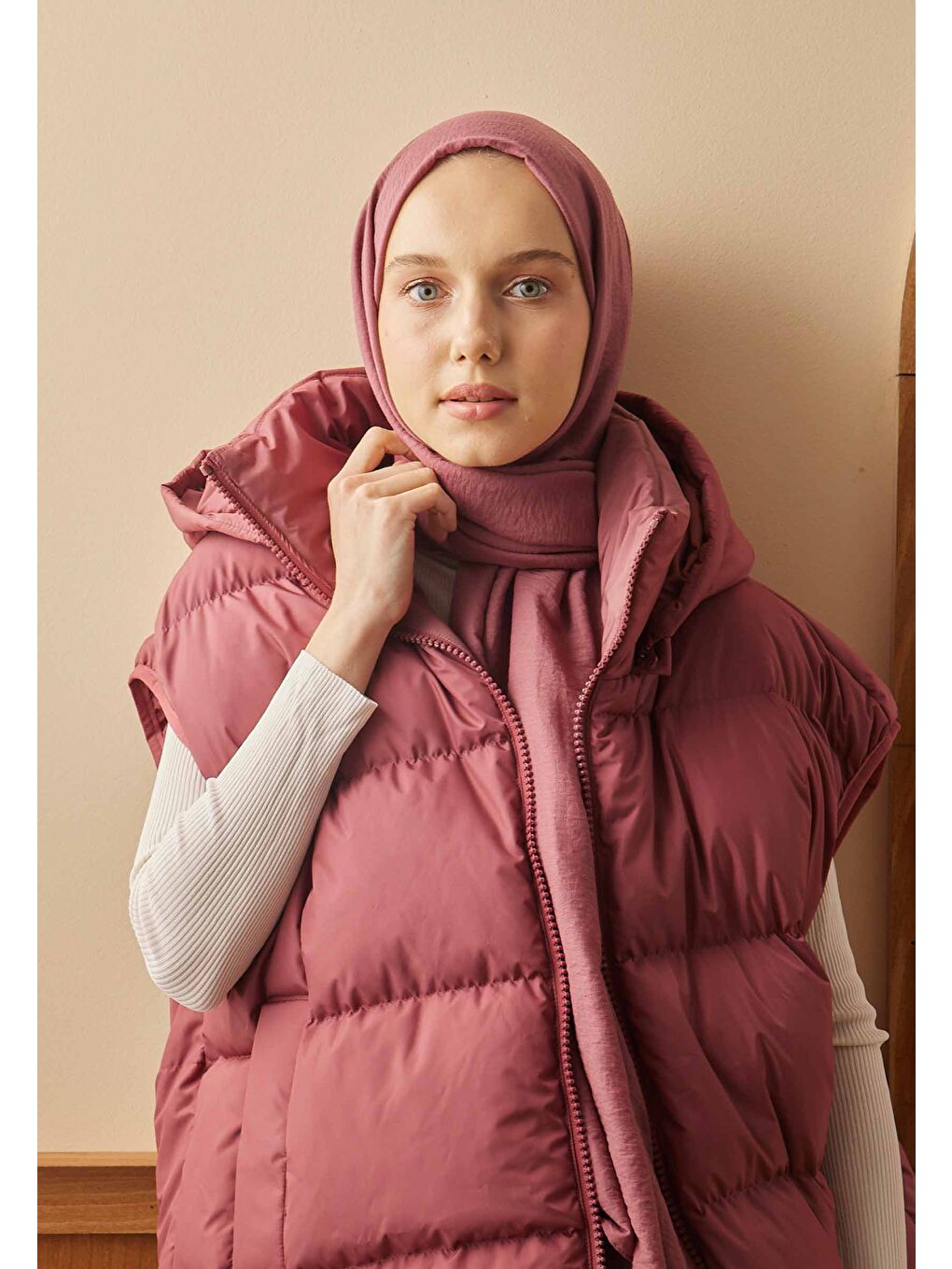 Pamuk Crash Şal Gül Pembe-2