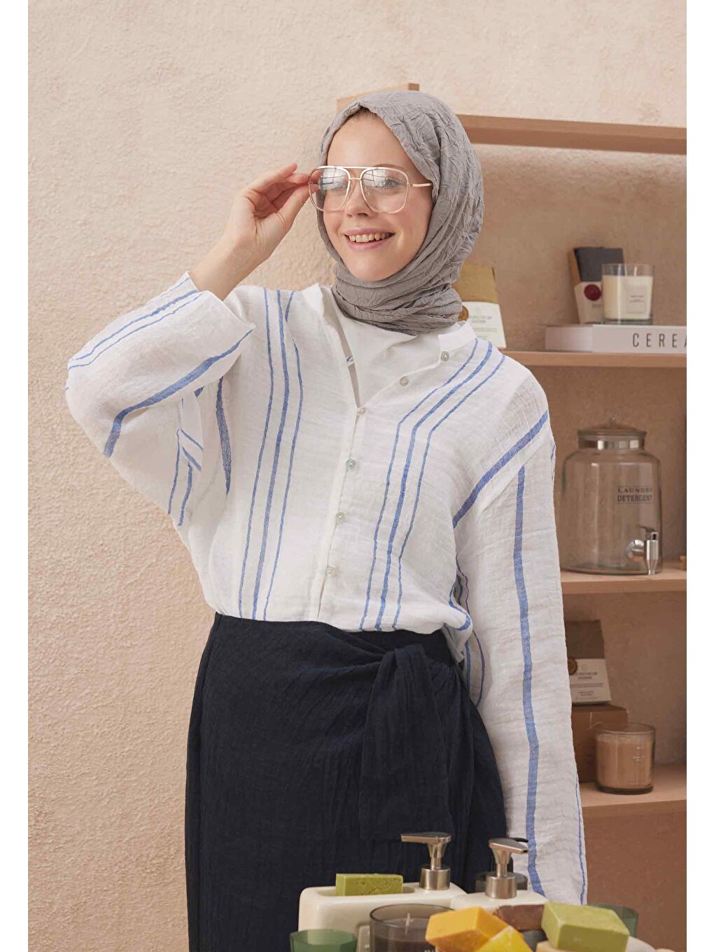 Vual Crash Şal Köz Grisi-1