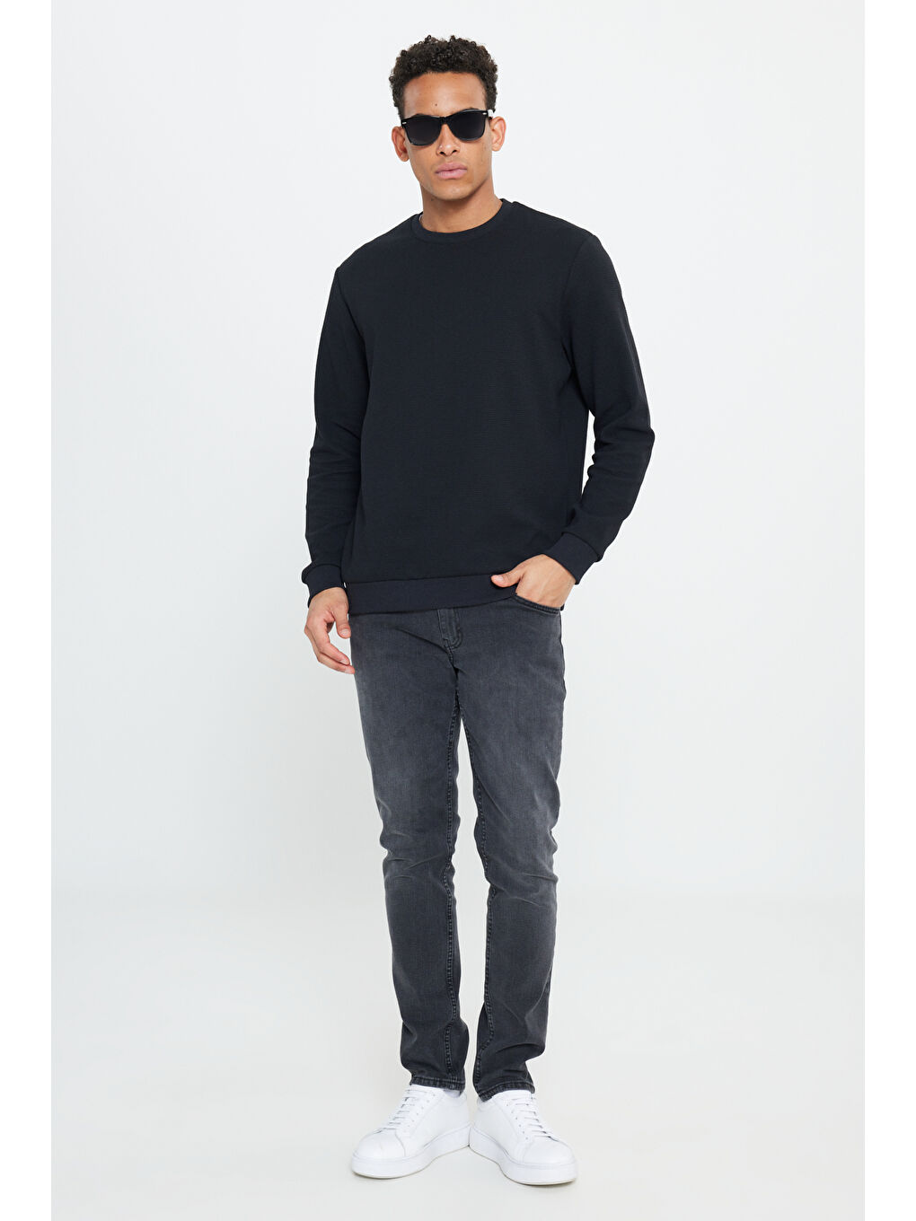 Erkek Siyah UV 400 Korumalı Kemik Güneş Gözlüğü-5