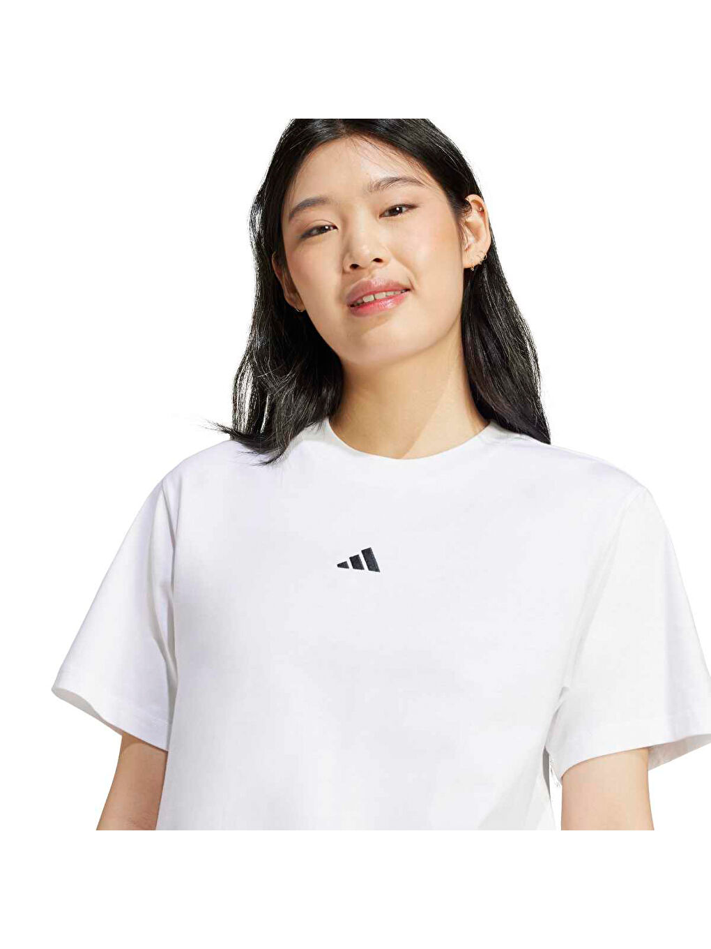 Essentials Small Logo Pamuk Kadın Beyaz Tişört-3