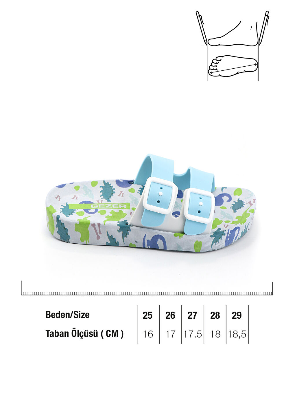 Mavi Yazlık İki Toka Kaydırmaz Taban Erkek Çocuk Terlik-1