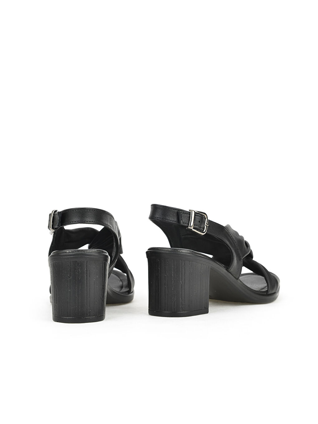 Kadın Hakiki Deri Topuklu Sandalet 1511020Z2213 Siyah-1