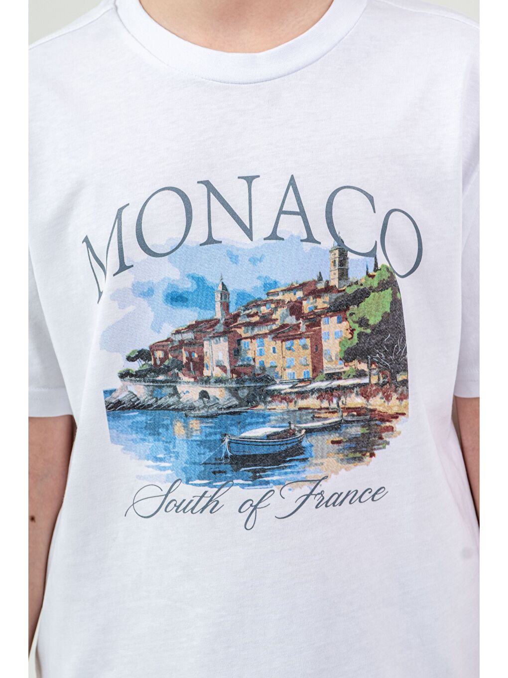 Gri Ön Orta Baskılı Duble Paçalı Erkek Çocuk Şort - Tişört Takımı-5