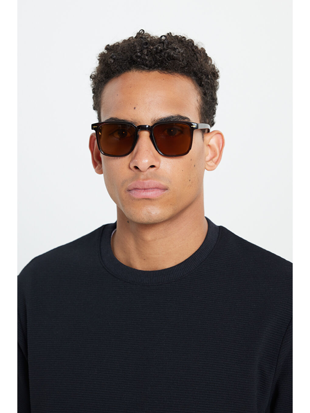 Erkek Kahverengi UV 400 Korumalı Kemik Güneş Gözlüğü-2