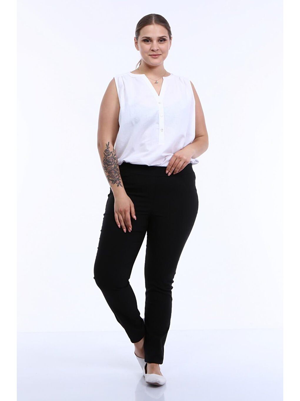 Mylinemoda Siyah Beli Lastikli Strech Pantolon - 1