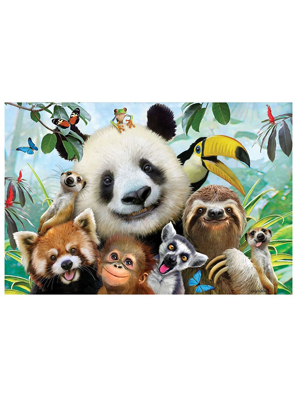 Sevimli Hayvanlar Selfie Çift Taraflı Puzzle 200 Parça 37559-1