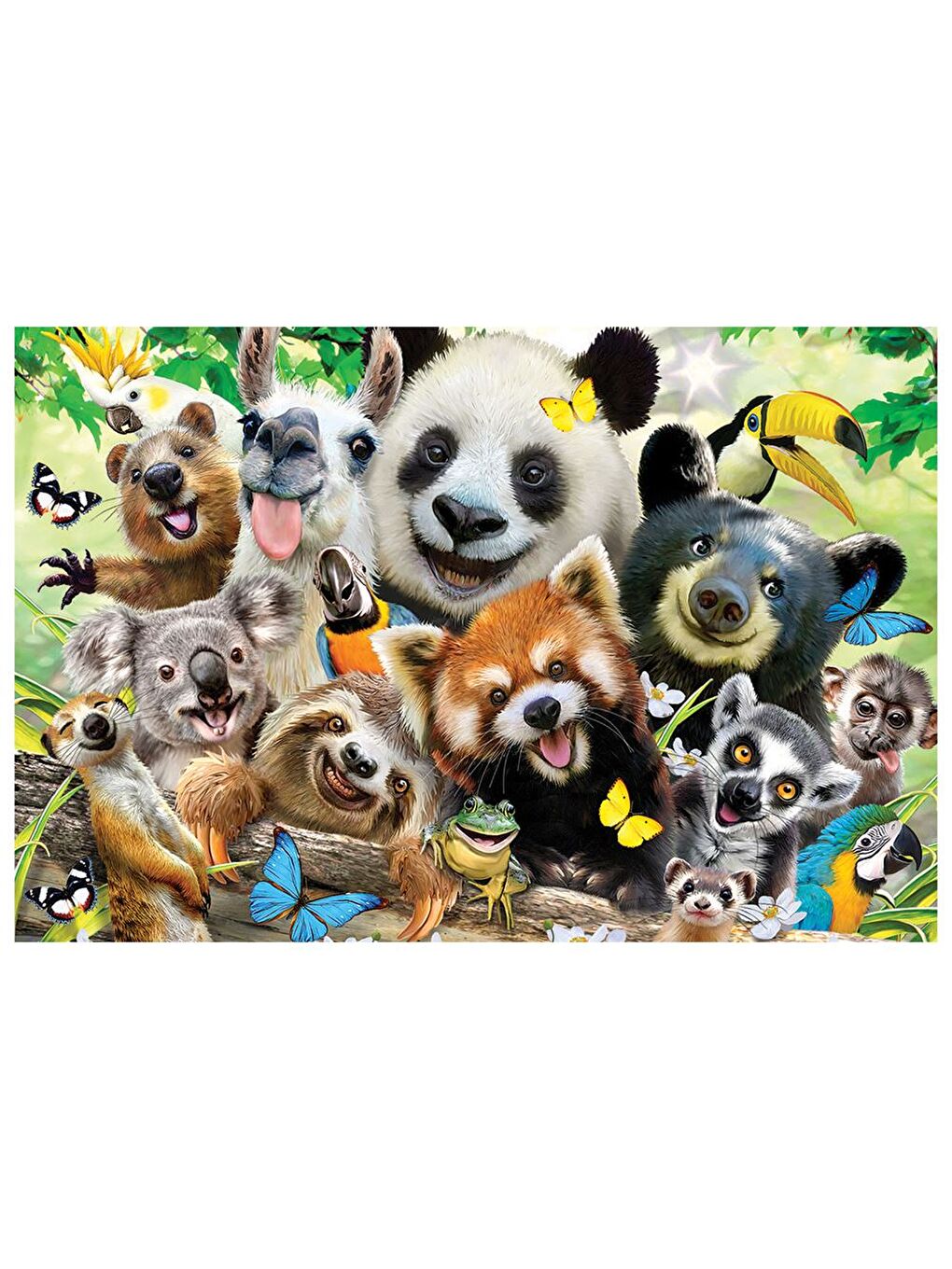 Sevimli Hayvanlar Selfie Çift Taraflı Puzzle 200 Parça 37559-2