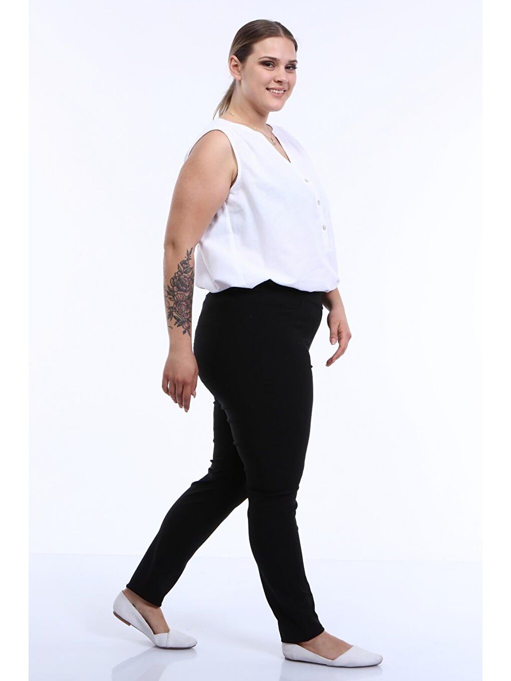 Mylinemoda Siyah Beli Lastikli Strech Pantolon - 2