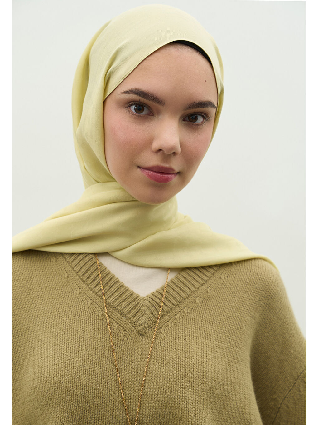 Sarı MONOGRAM PAMUK FLOŞ JAKARLI ŞAL SOFT SARI-2