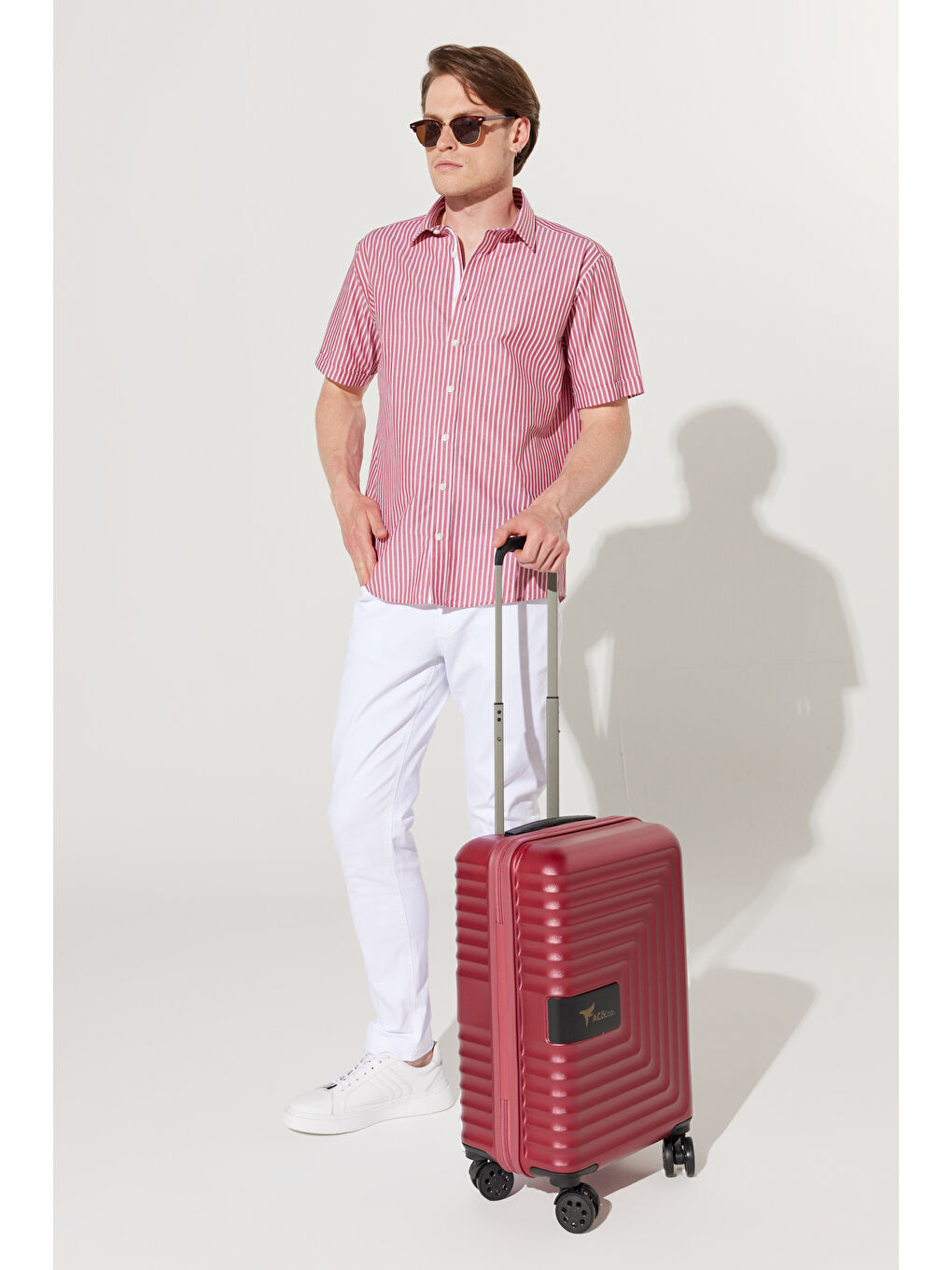 Kahverengi Erkek Kiremit Küçük Boy Valiz