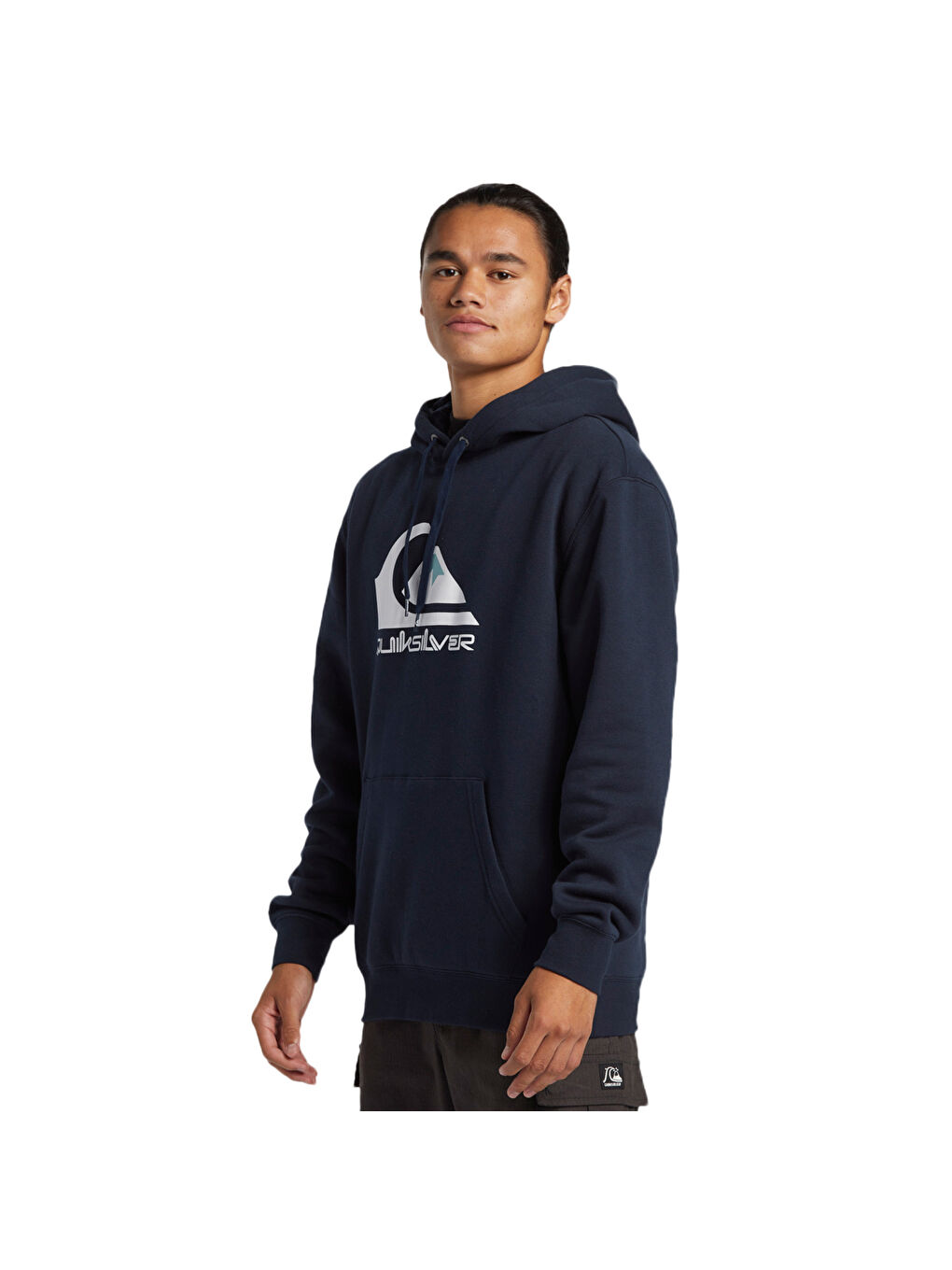 Lacivert Big Logo Hoodie Erkek Mavi Kapüşonlu Sweatshirt-1