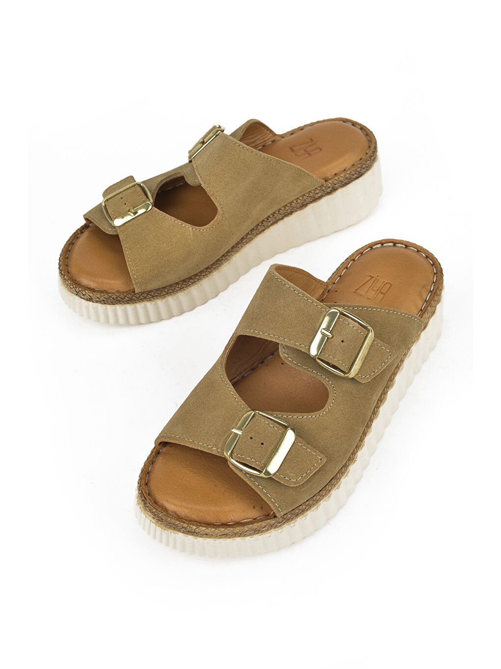 Bej Kadın Hakiki Deri Terlik 1511008Z1882 Ten-4