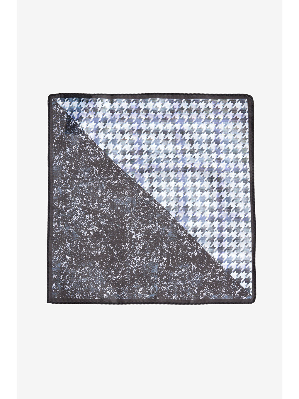 Erkek Gri-Siyah Desenli Mendil-1