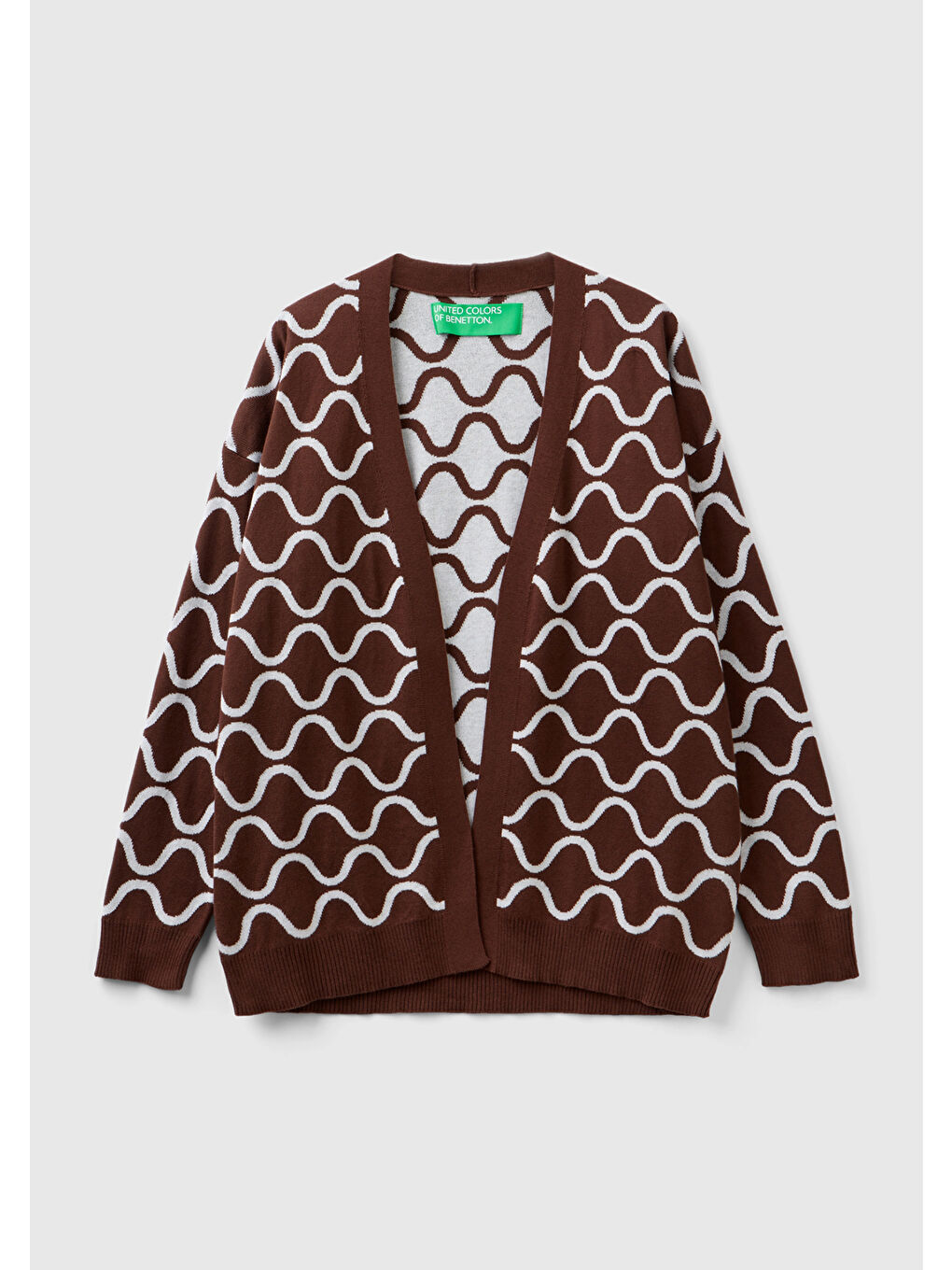 Kadın Kahverengi 100 Pamuk Baklava Desenli Hırka-1