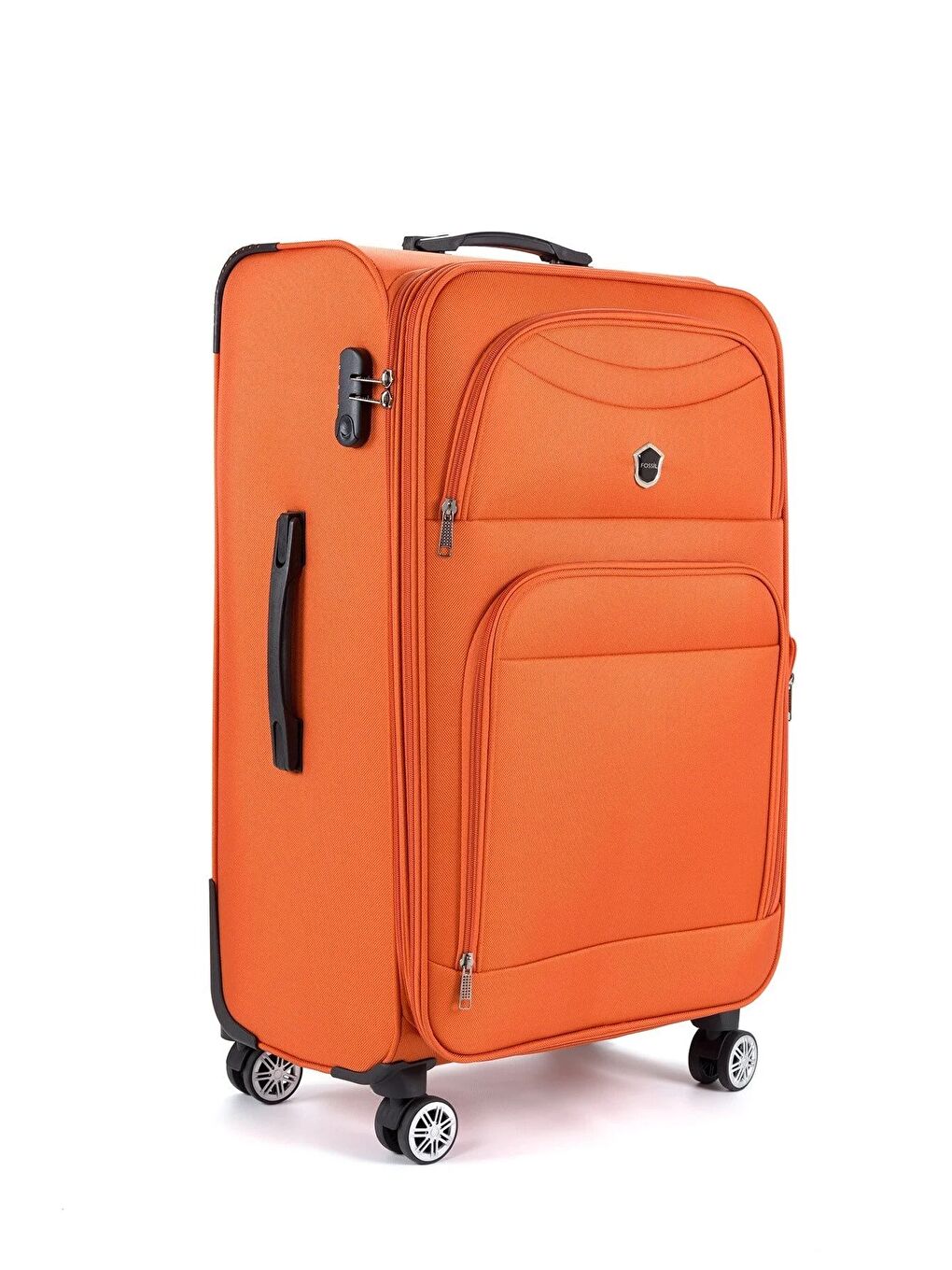 Turuncu Unisex Gri Kumaş Büyük Boy Valiz Fsl010byk-1