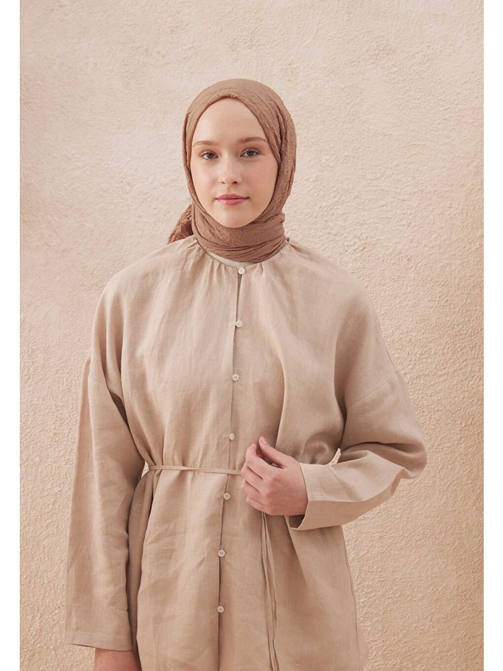 Kahverengi Vual Crash Şal Soğan Kabuğu-2