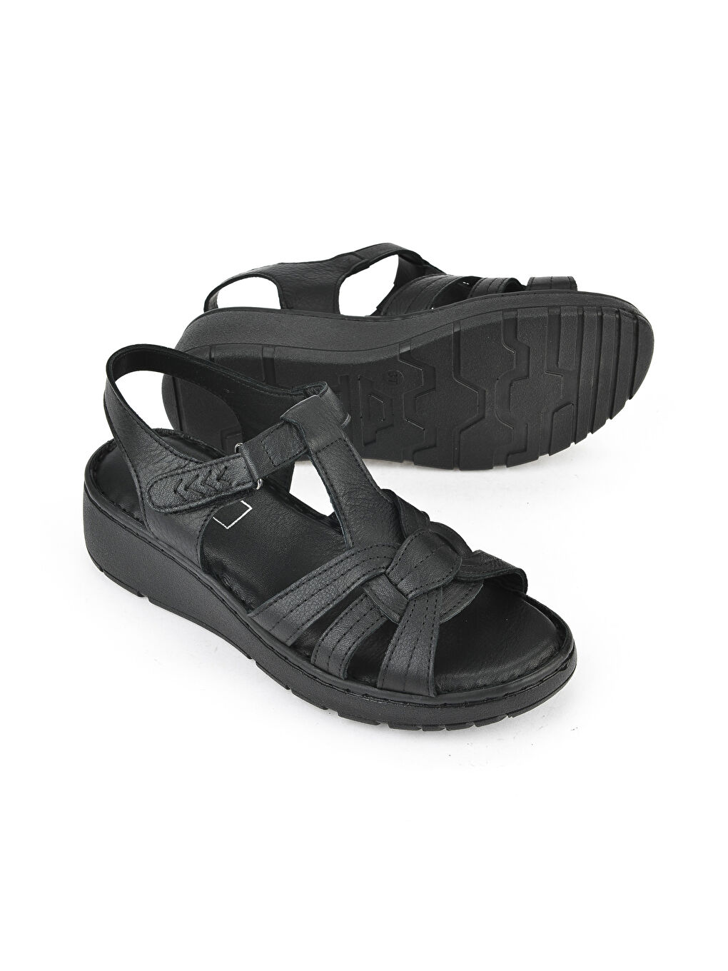 Kadın Hakiki Deri Sandalet 1511048Z501 Siyah-3