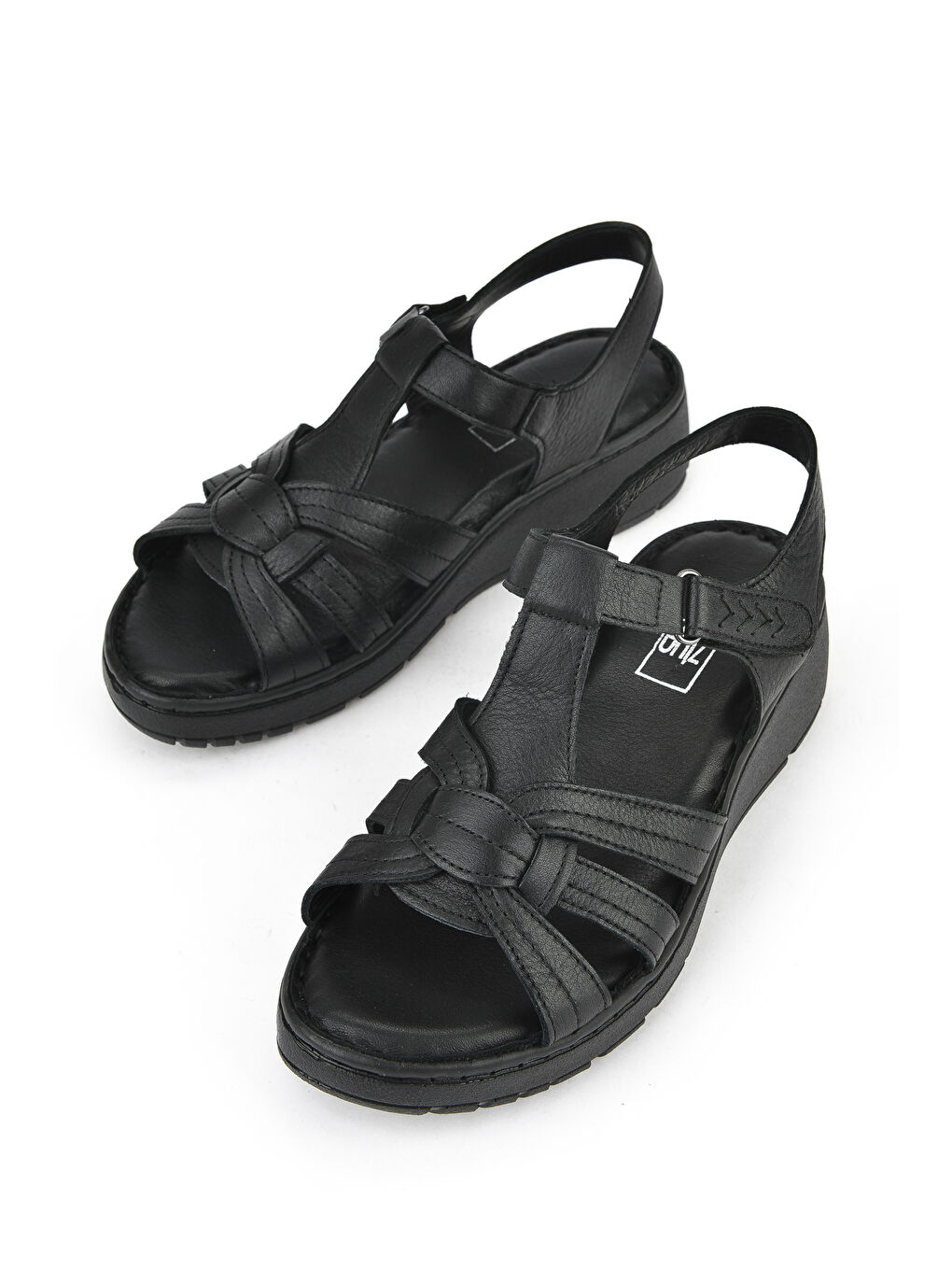 Kadın Hakiki Deri Sandalet 1511048Z501 Siyah-4