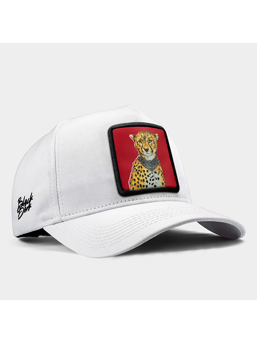 BlackBörk Sarı V1 Baseball Leopar - 1KS Kod Logolu Unisex Beyaz Şapka (Cap)