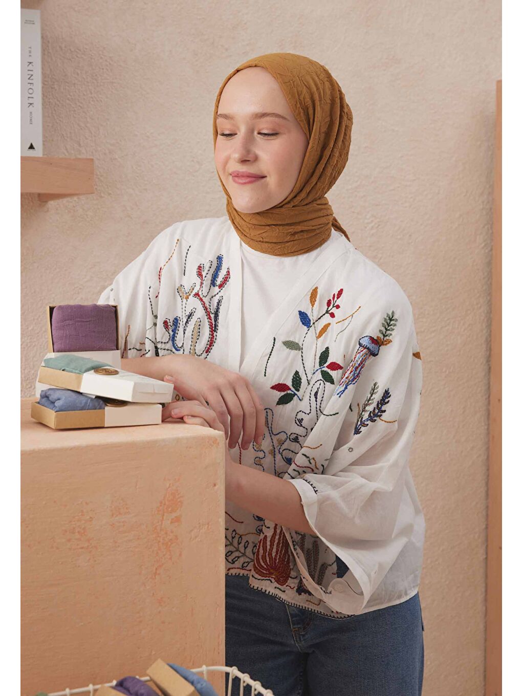 Kahverengi Vual Crash Şal Sütlü Kahve-1