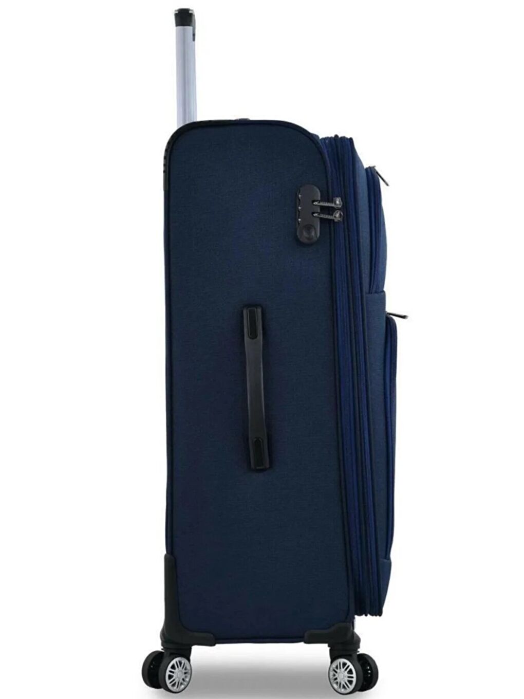 Lacivert Unisex Gri Kumaş Büyük Boy Valiz Fsl010byk-1