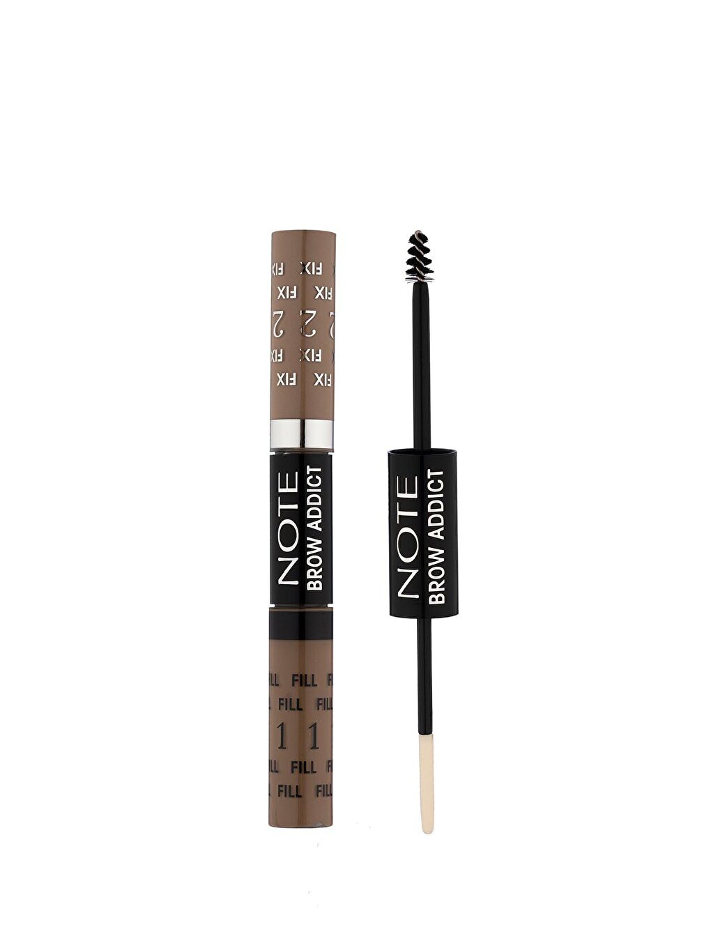 Note Cosmetique Kahverengi-Bej Brow Addict Fix&Fill 01 – Kaş Farı&Maskarası 2' si 1 Arada