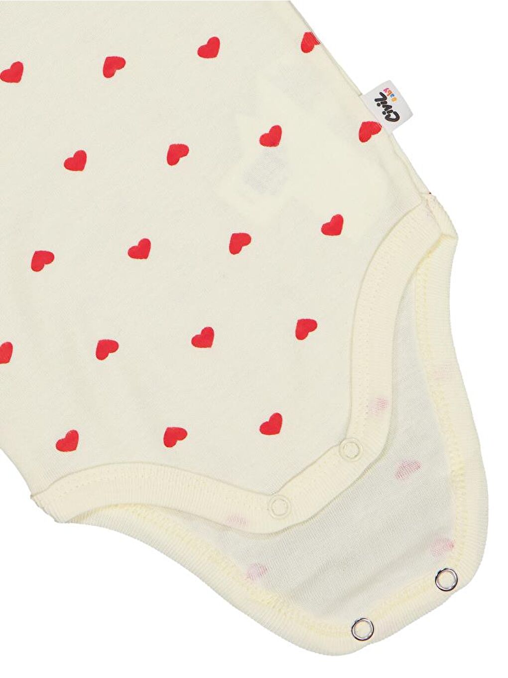 Baby Kalp Baskılı 1-36 Ay Çıtçıtlı Badi - Sarı 3-6 Ay-1