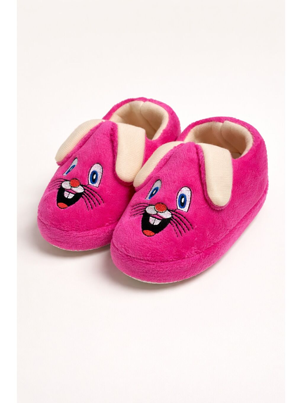 Fuşya Tavşanlı Çocuk Panduf Pelüş Okul Kreş Ev Ayakkabısı