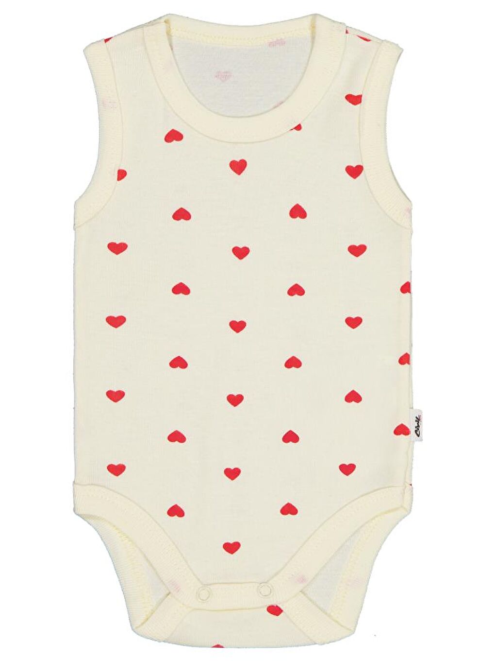 Baby Kalp Baskılı 1-36 Ay Çıtçıtlı Badi - Sarı 3-6 Ay