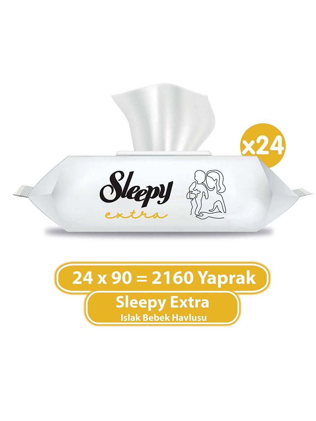 Sleepy Beyaz Extra Islak Bebek Havlusu 24x90 (2160 Yaprak)