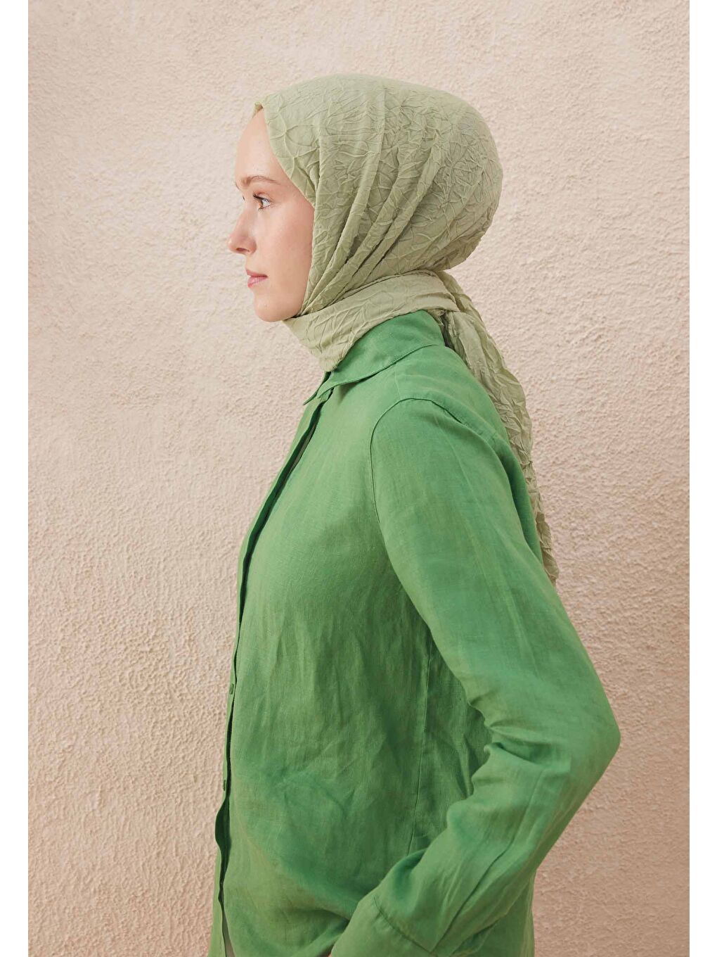 Vual Crash Şal Pastel Yeşil-2