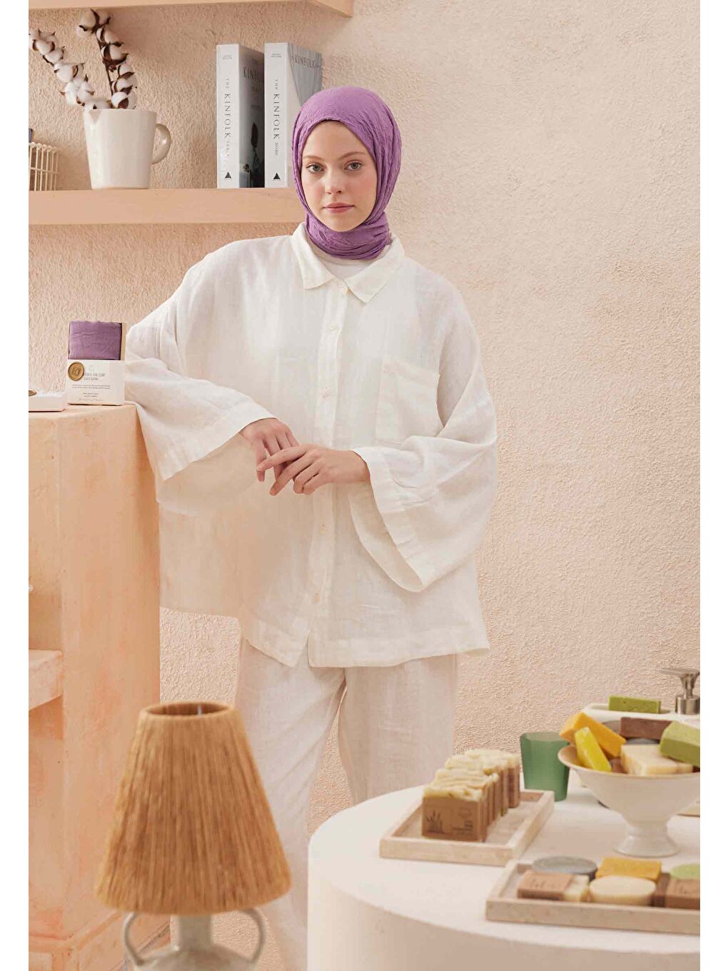 Mor Vual Crash Şal Menekşe-1