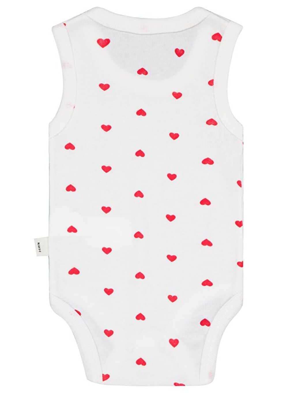 Baby Kalp Baskılı 1-36 Ay Çıtçıtlı Badi - Ekru 1-3 Ay-1