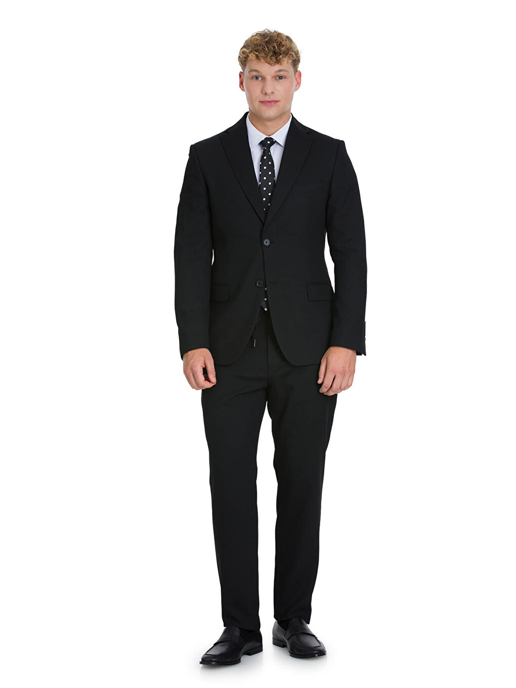Siyah Slim Fit Mono Yaka Klasik Takım Elbise