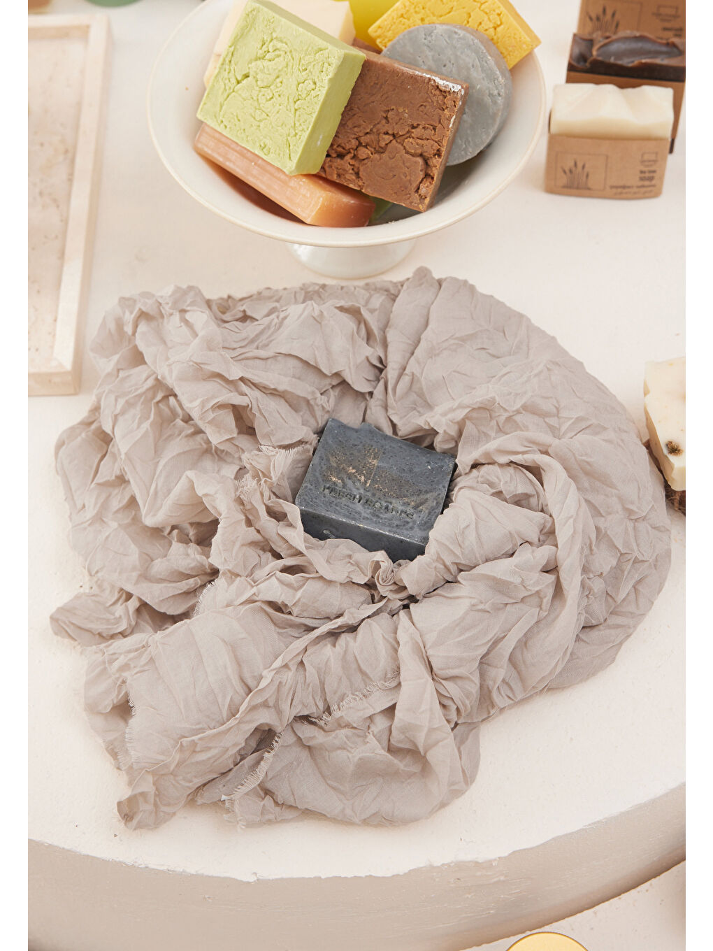 Bej Vual Crash Şal Taş