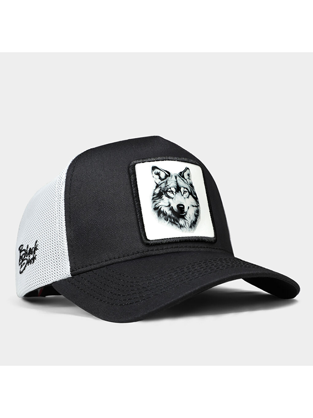 BlackBörk V1 Trucker 5 Kod Logolu Unisex Siyah Beyaz Şapka  Cap