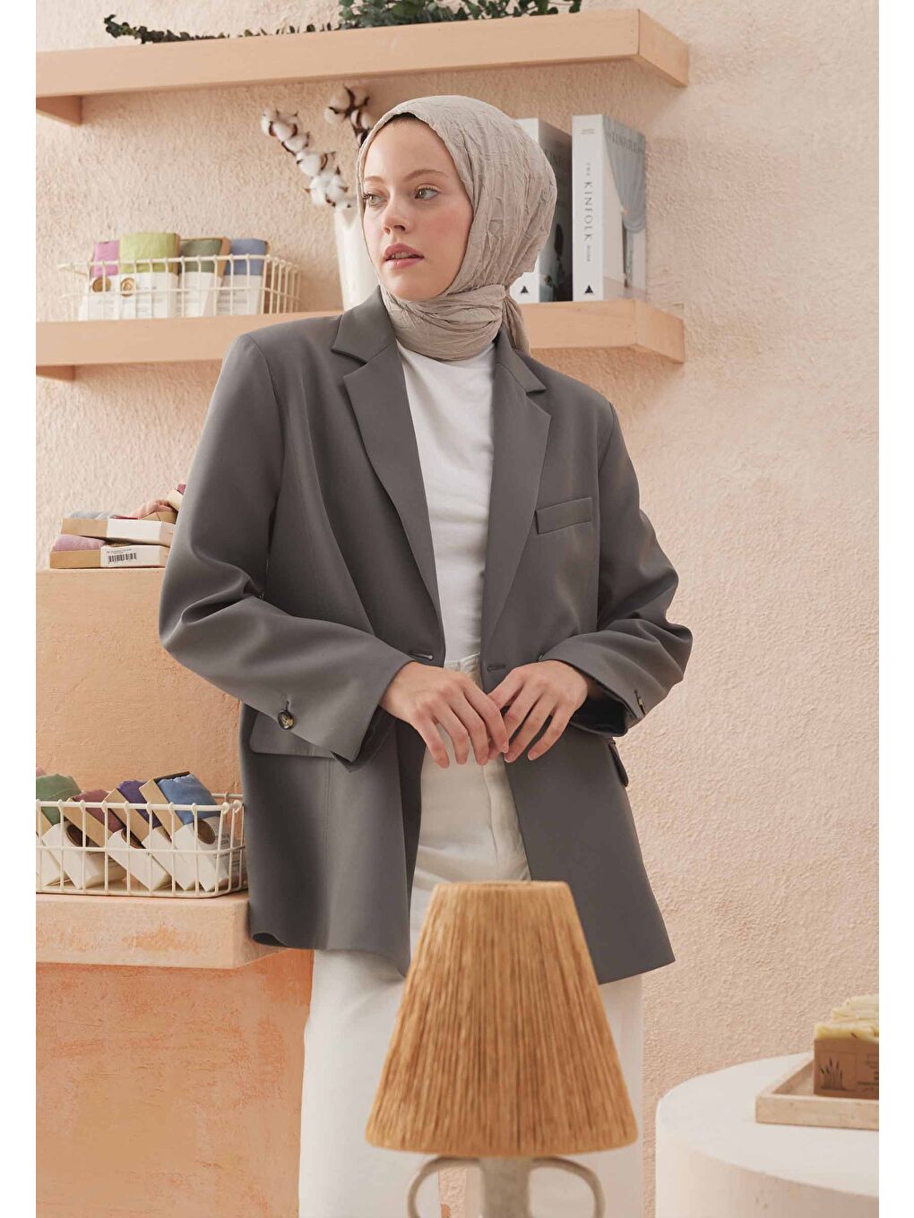 Bej Vual Crash Şal Taş-2