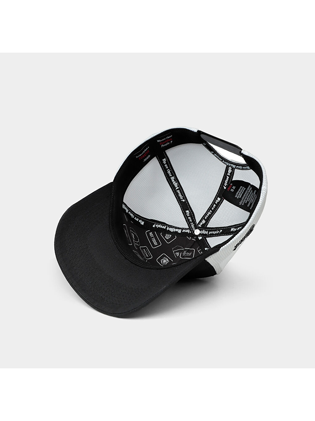 BlackBörk V1 Trucker 5 Kod Logolu Unisex Siyah Beyaz Şapka  Cap - 2