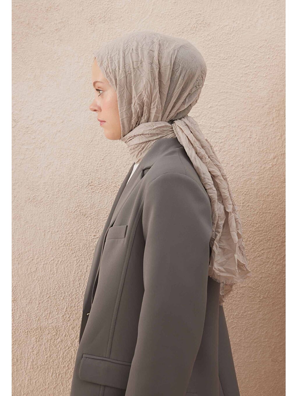 Bej Vual Crash Şal Taş-3