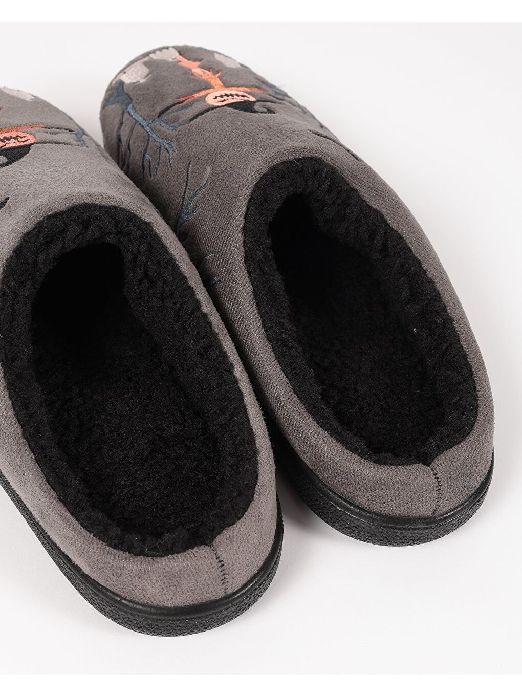 Antrasit Erkek Halloween Korkuluk Temalı Ev İçi Ayakkabı-1