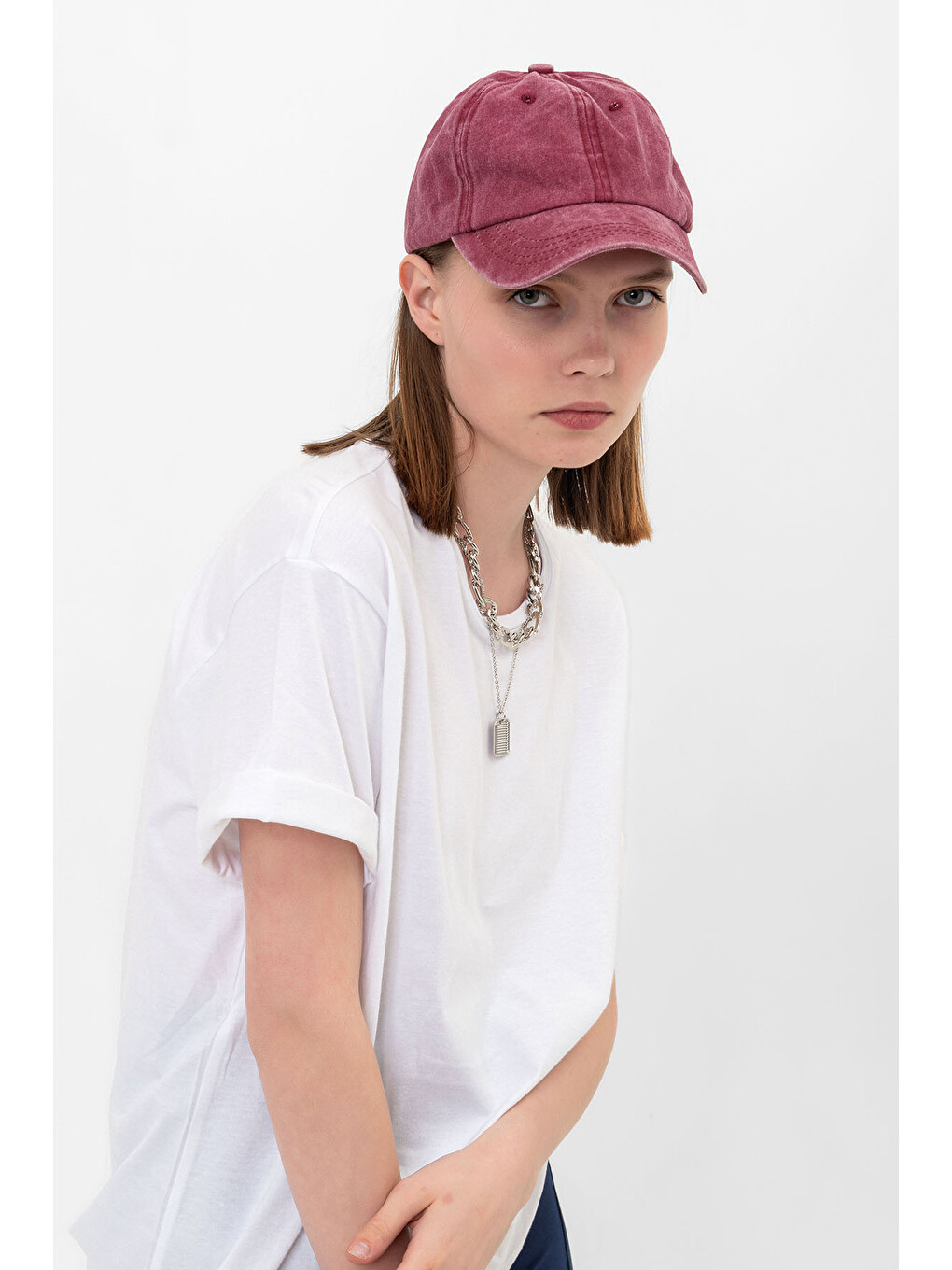 Beyaz Oversize Fit Pamuklu Kısa Kollu Basic Uniseks Kadın Erkek Tişört-2