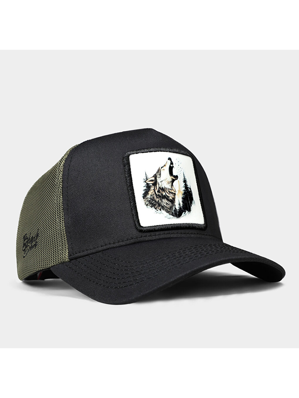 BlackBörk Bej V1 Trucker   6BS Kod Logolu Unisex Siyah Haki Şapka  Cap