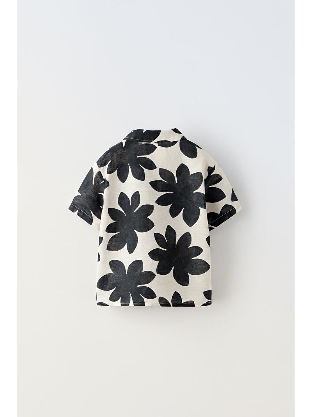 Karışık Erkek Çocuk Pamuklu Bej Siyah Desenli Gömlek Ve Şort Takım-2