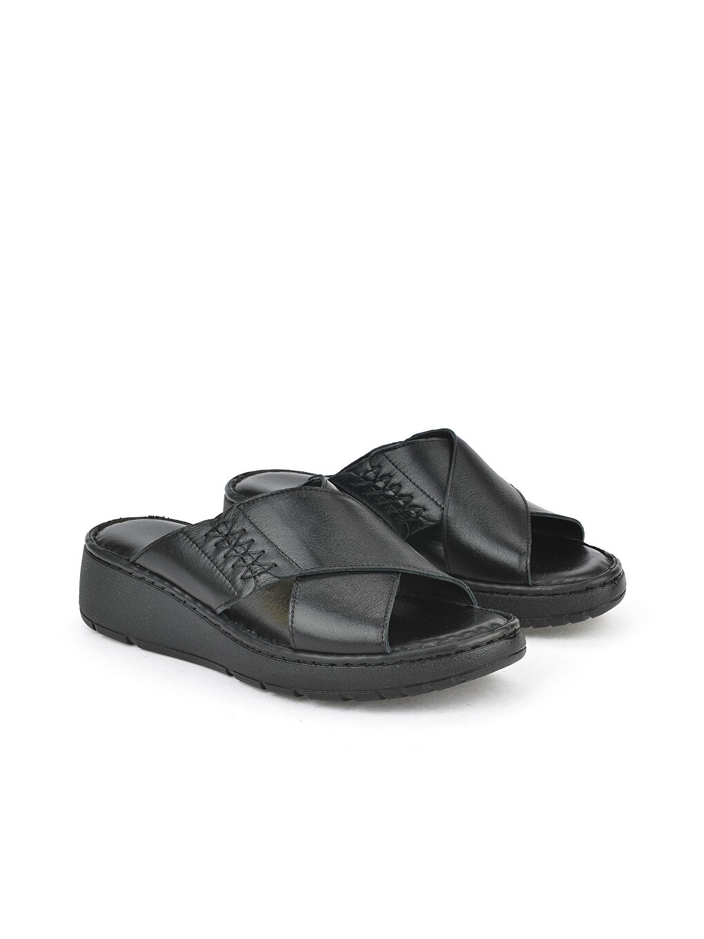 Kadın Hakiki Deri Terlik 1511048Z15 Siyah-1