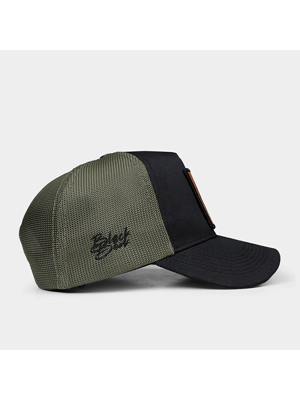 BlackBörk Bej V1 Trucker Wake Up - 2CS Kod Logolu Unisex Siyah-Haki Şapka (Cap) - 1