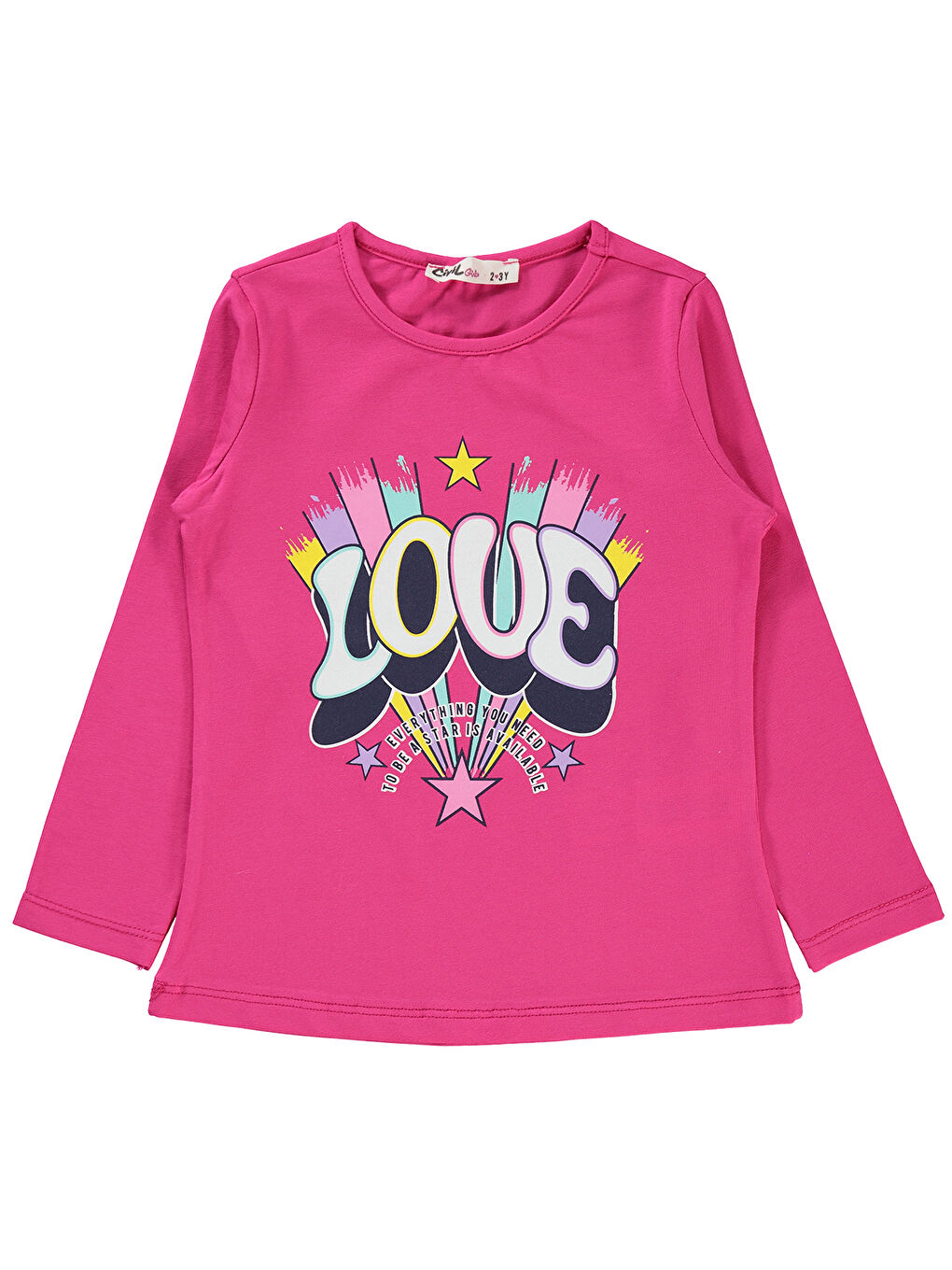 Civil Pembe Kız Çocuk Sweatshirt 2-5 Yaş Aydınlık Pembe