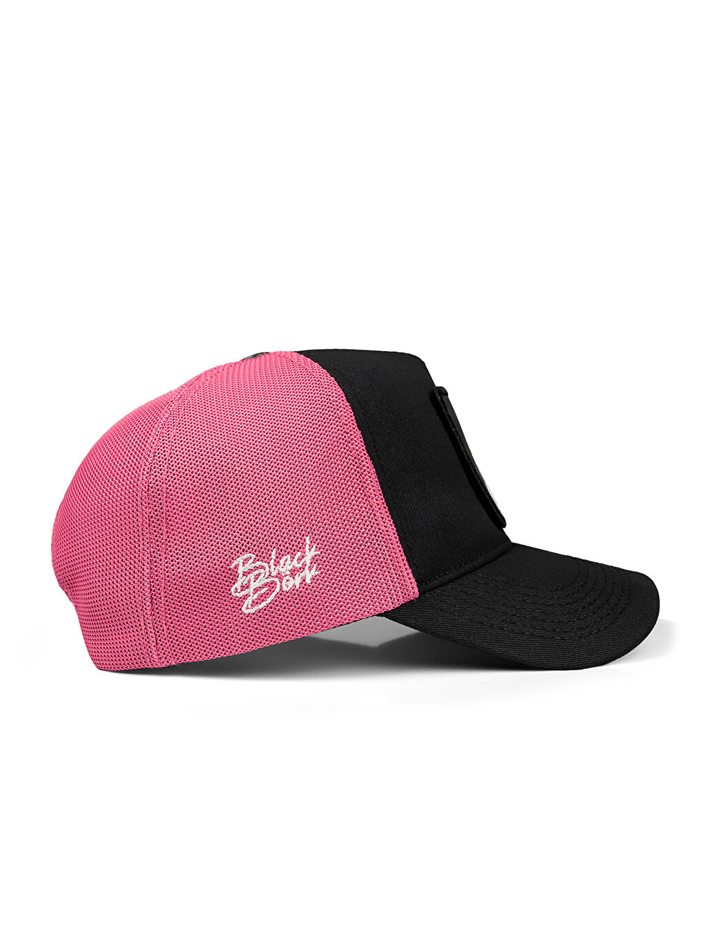 BlackBörk Beyaz V1 Trucker Space - 1 Kod Logolu Unisex Siyah-Pembe Şapka (Cap) - 1