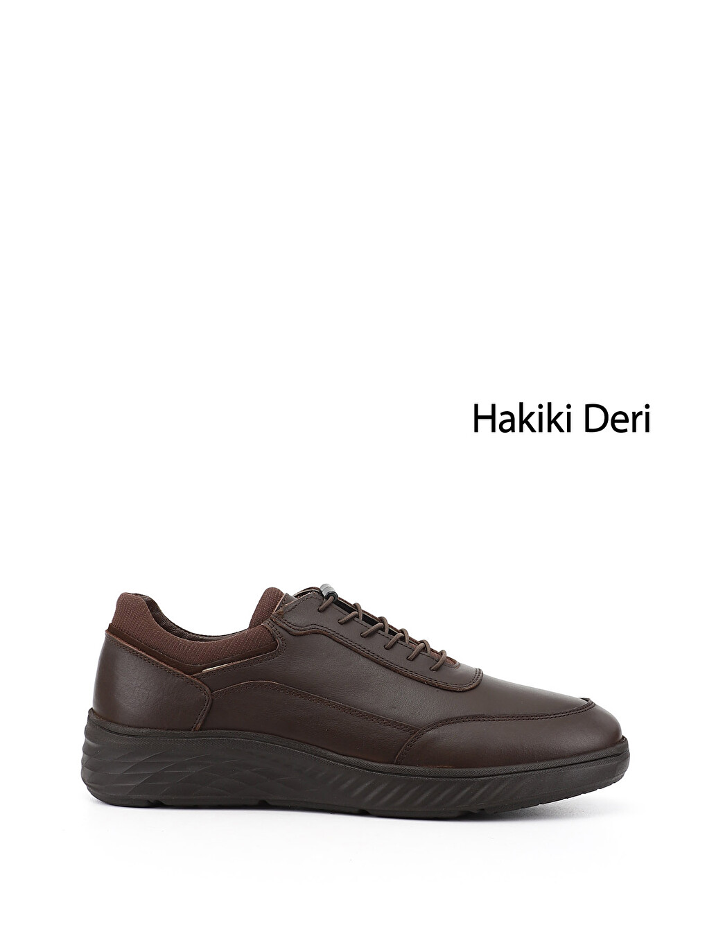 Erkek Kahverengi Bağcıklı Hakiki Deri Sneaker