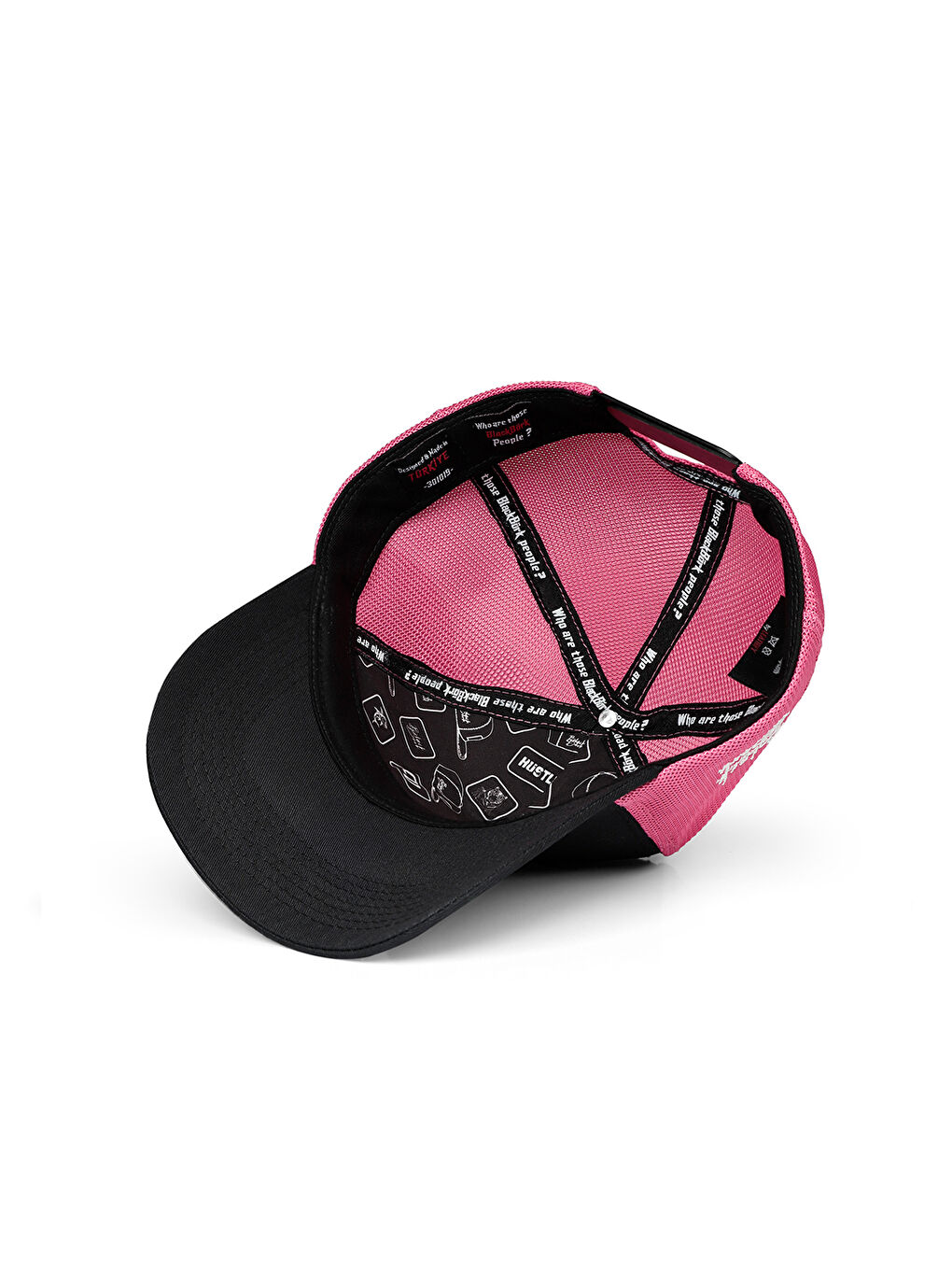 BlackBörk V1 Trucker Ayı - 3 Kod Logolu Unisex Siyah-Pembe Şapka (Cap) - 2